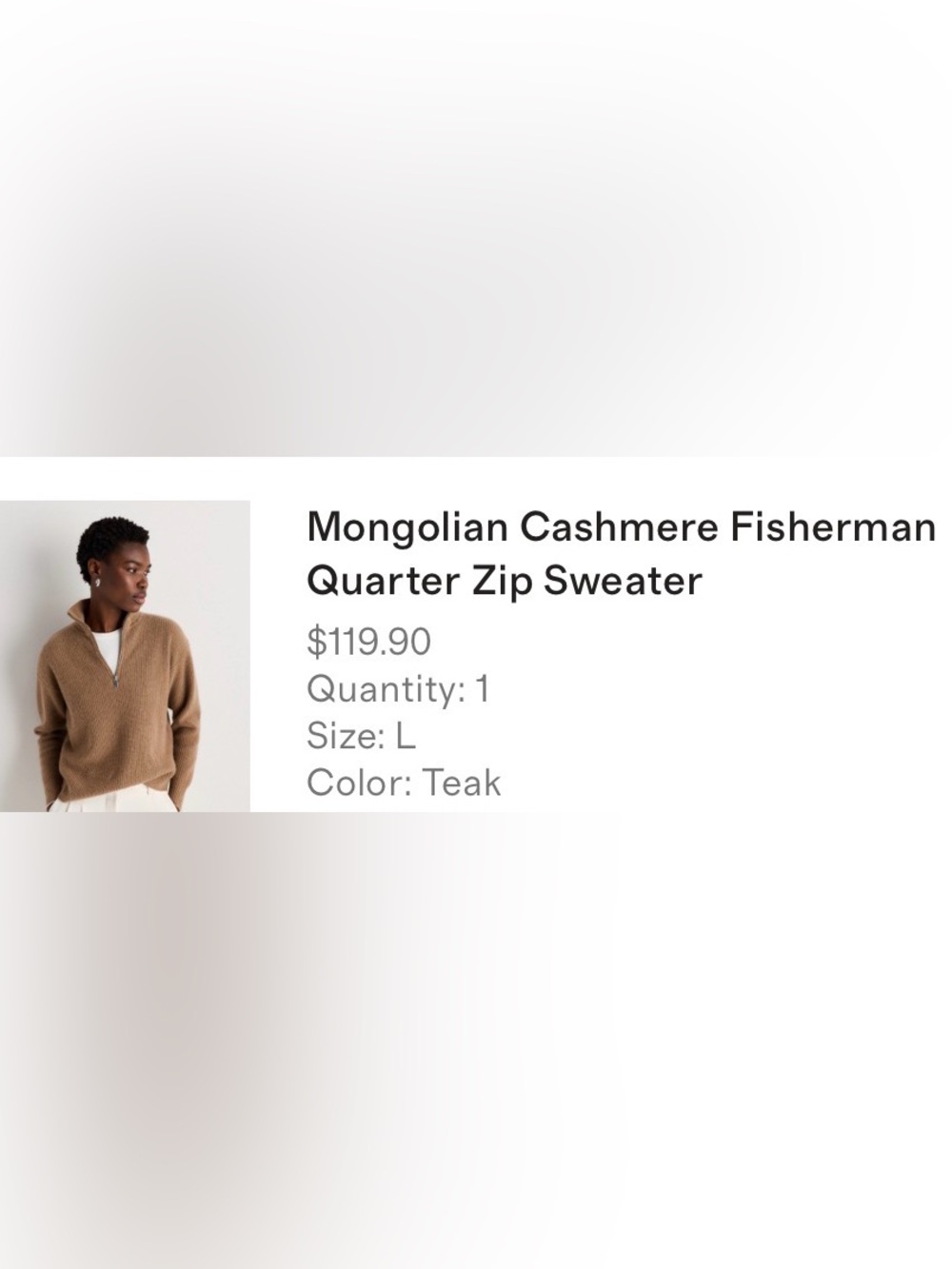 Mongolian Cashmere Fisherman Quarter Zip Sweater - Teak
